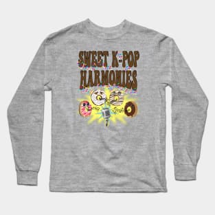 Sweet K-Pop Harmonies - with singing donuts and sprinkles Long Sleeve T-Shirt